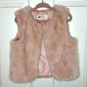 Light Pink Faux Fur Vest 5-6Y